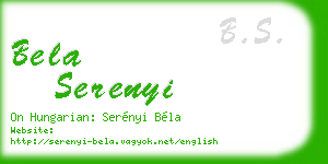 bela serenyi business card