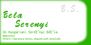 bela serenyi business card